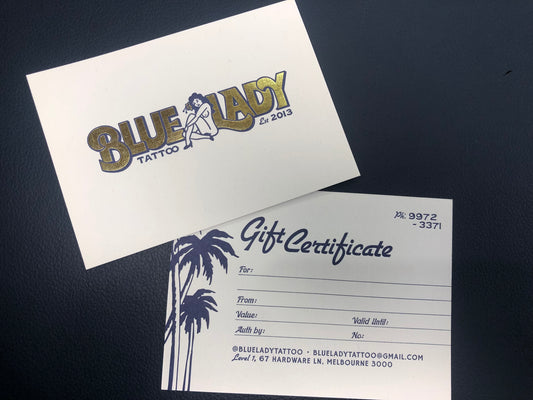 Blue Lady Tattoo Gift Voucher